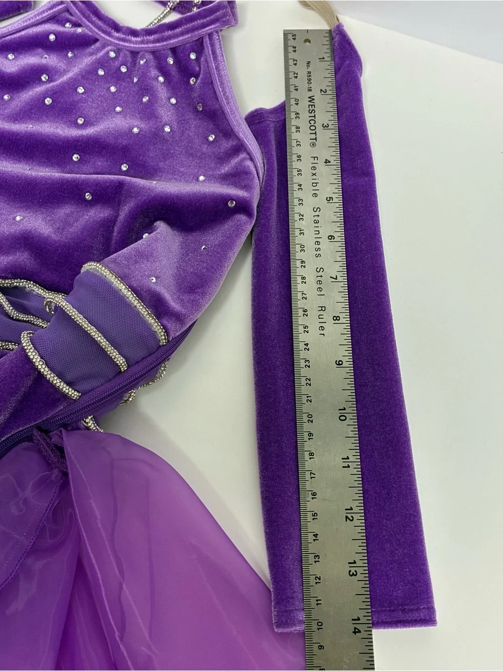 Weissman Showtime Amethyst Ballet Dance Costume 7/8 Gloves Pageant Sequin #16742